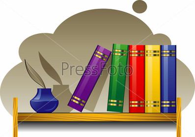 Чернильница с книгами